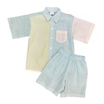 Yo Baby Pastel Block Boy Short Set