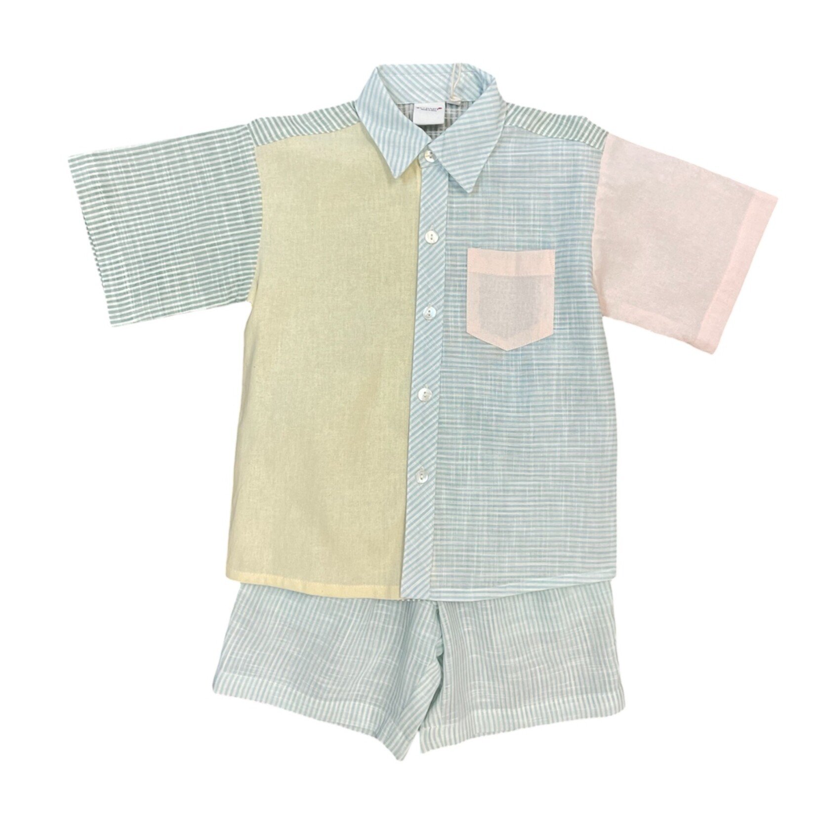 Yo Baby Pastel Block Boy Short Set