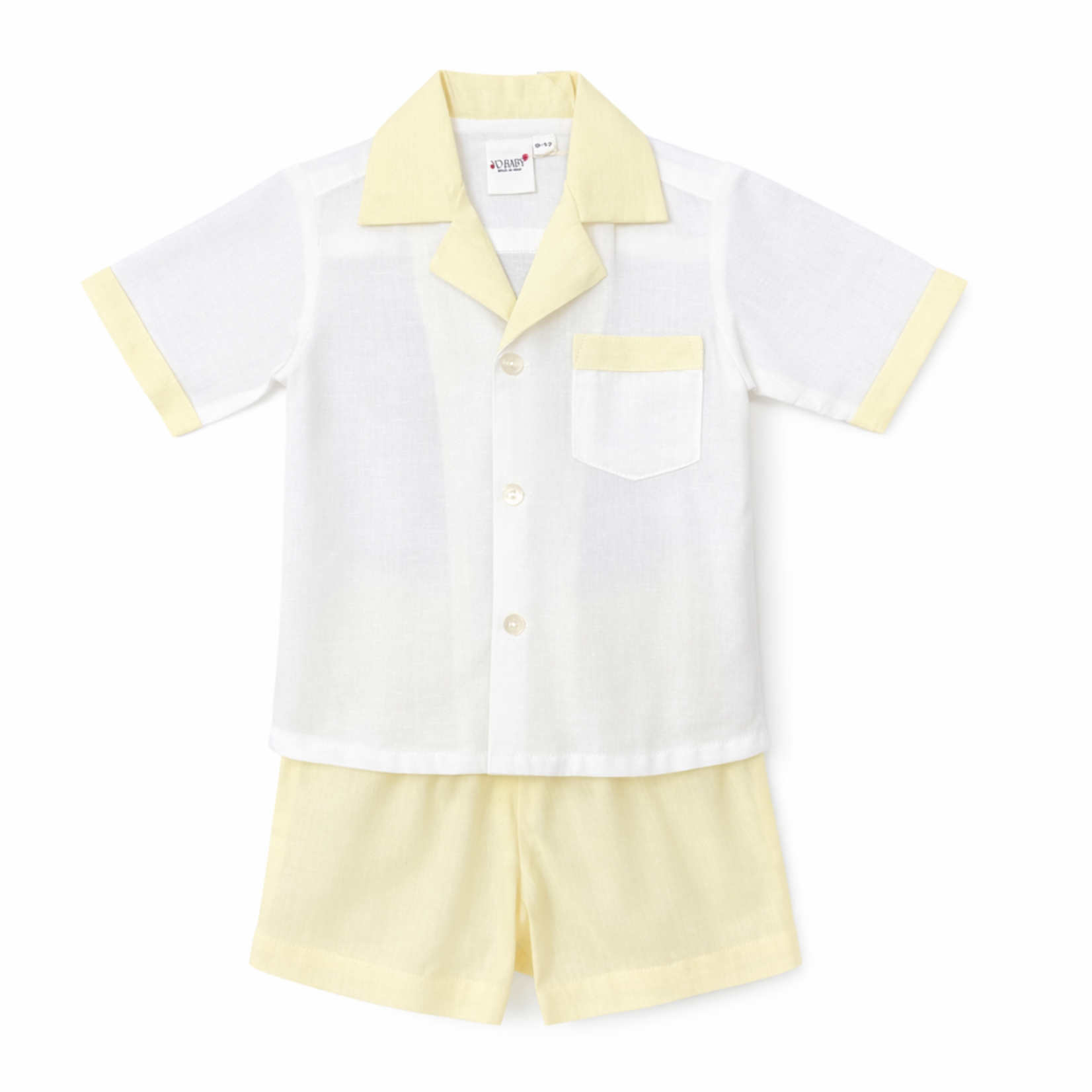 Yo Baby Yellow Block Boys Short Set