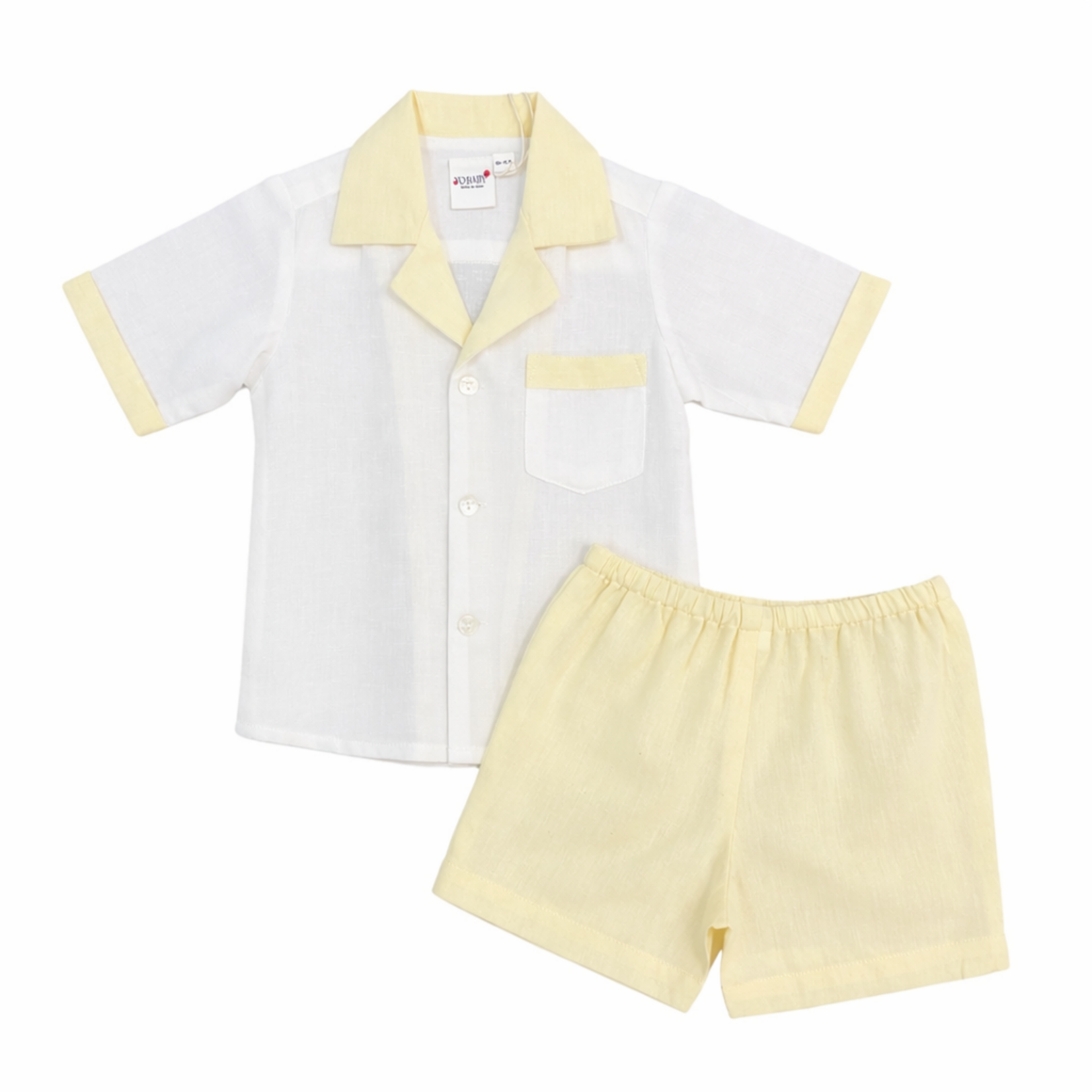 Yo Baby Yellow Block Boys Short Set