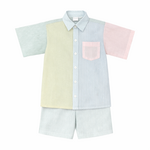Yo Baby Pastel Block Boy Short Set