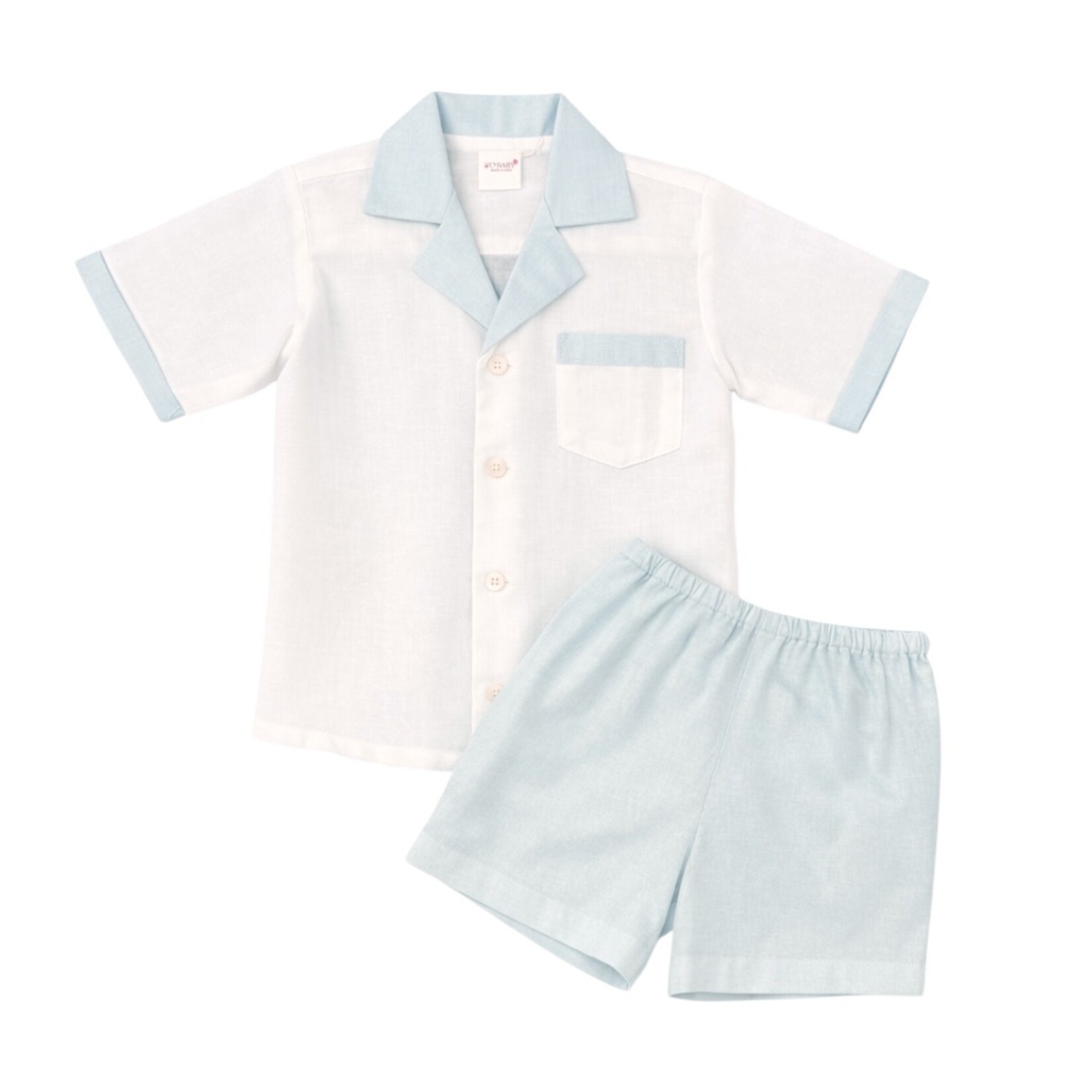 Yo Baby Blue Block Boys Short Set