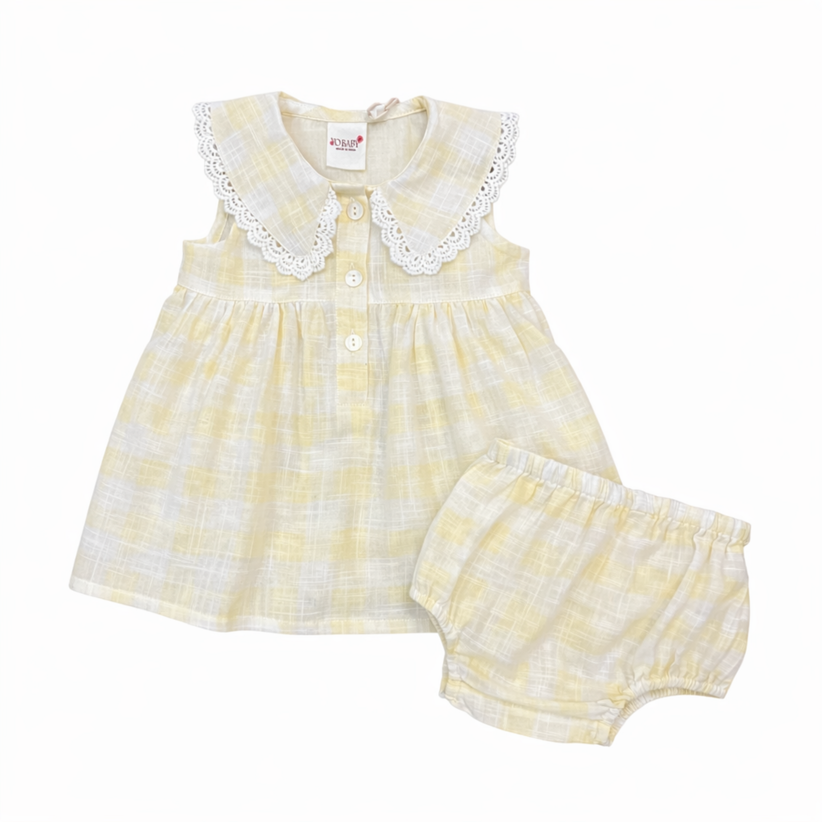 Yo Baby Yellow Check Dress Set