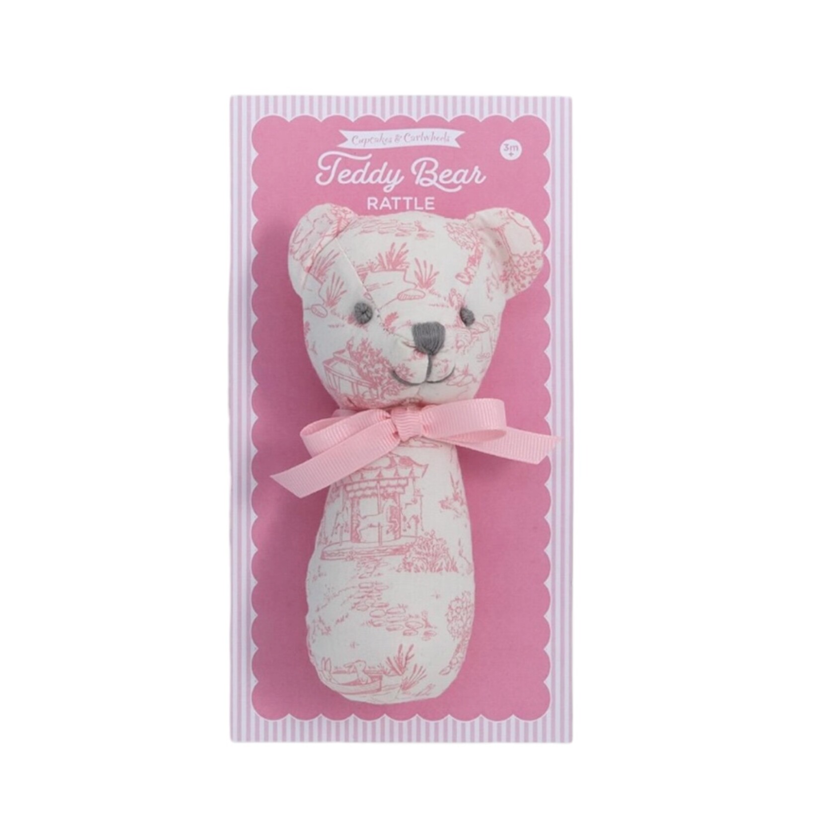 Cupcakes & Cartwheels Animal Toile Pink Rattle