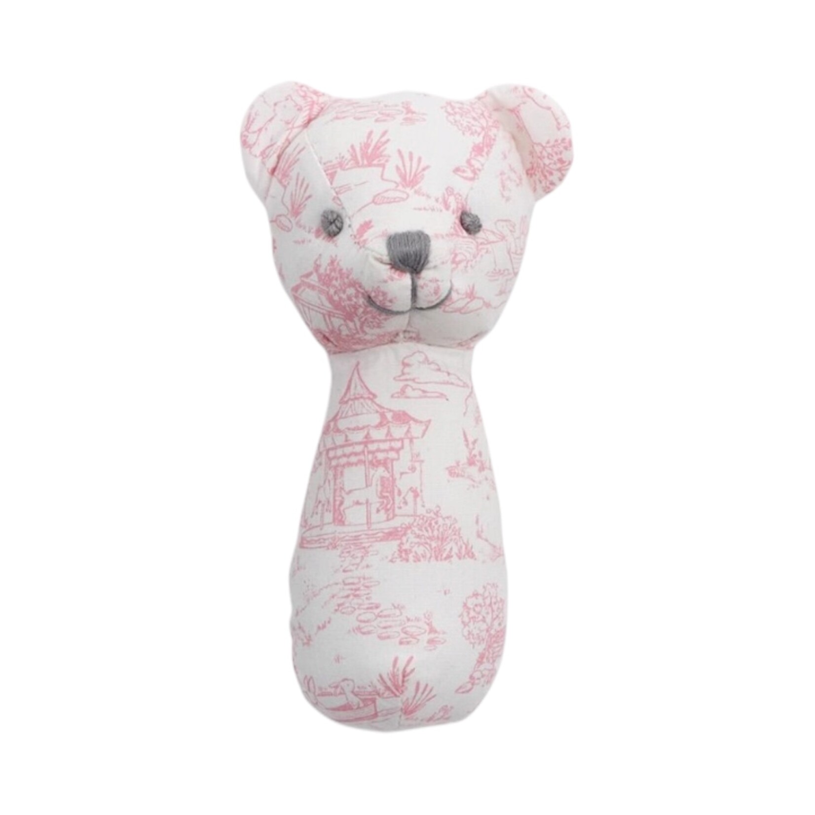 Cupcakes & Cartwheels Animal Toile Pink Rattle