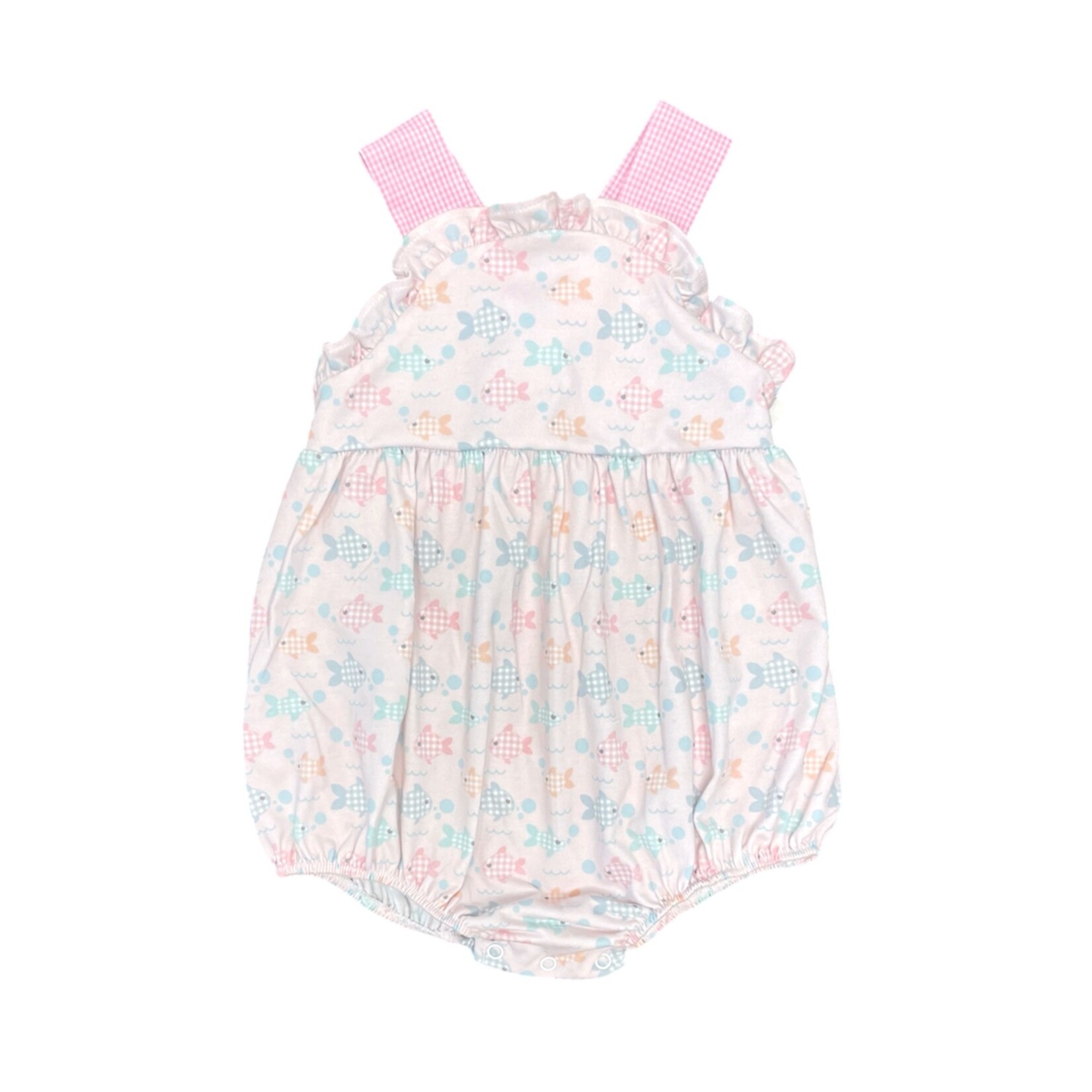 Alex & Nicole Little Gingham Fish Pink Bubble