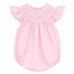 Sweet Dreams Pearl Smocked Pink Polka Dot Bubble