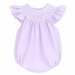 Sweet Dreams Pearl Smocked Purple Polka Dot Bubble