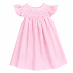 Sweet Dreams Pearl Smocked Pink Polka Dot Dress