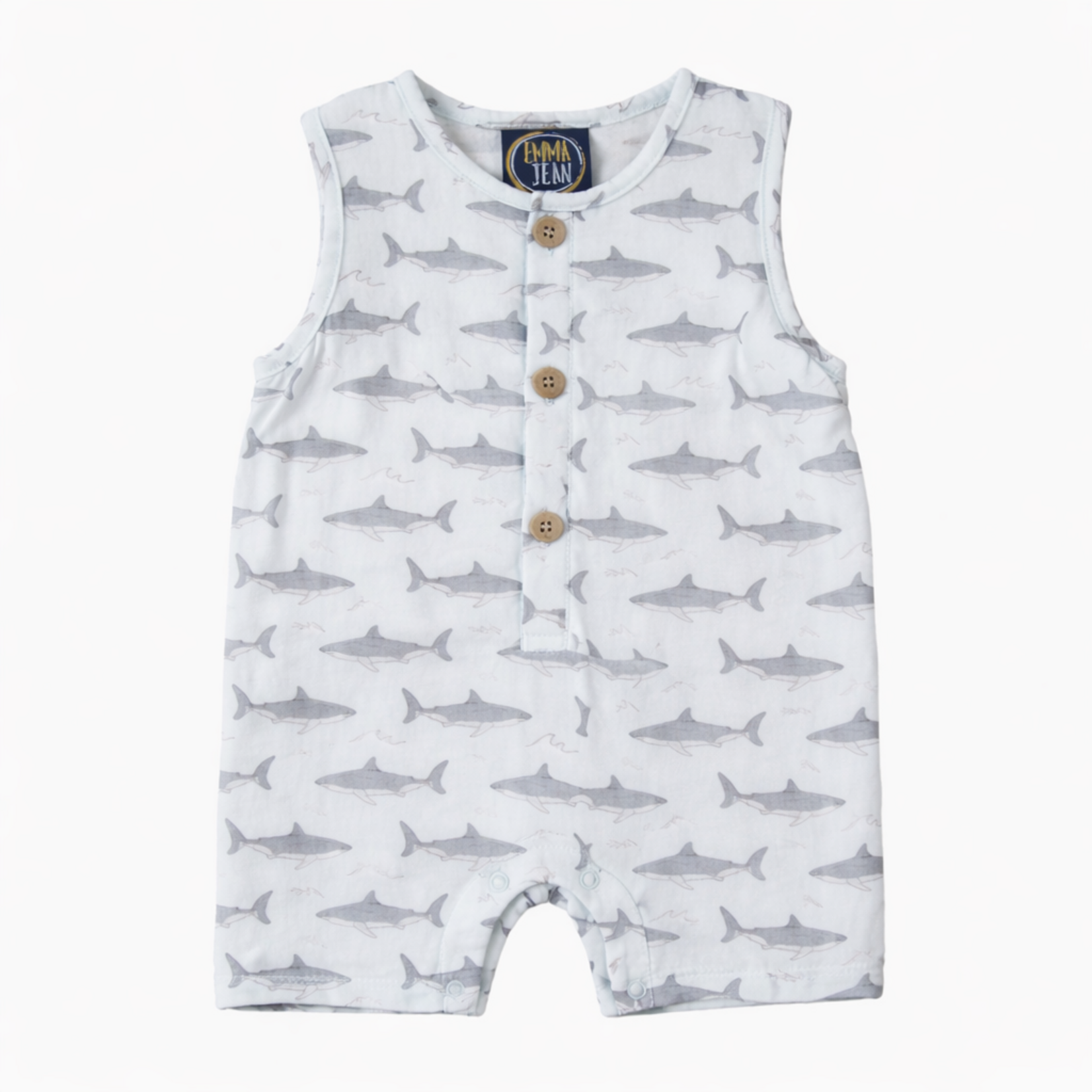 Emma Jean Shark Boys Romper