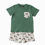 Emma Jean Green Mallard Duck Short Set
