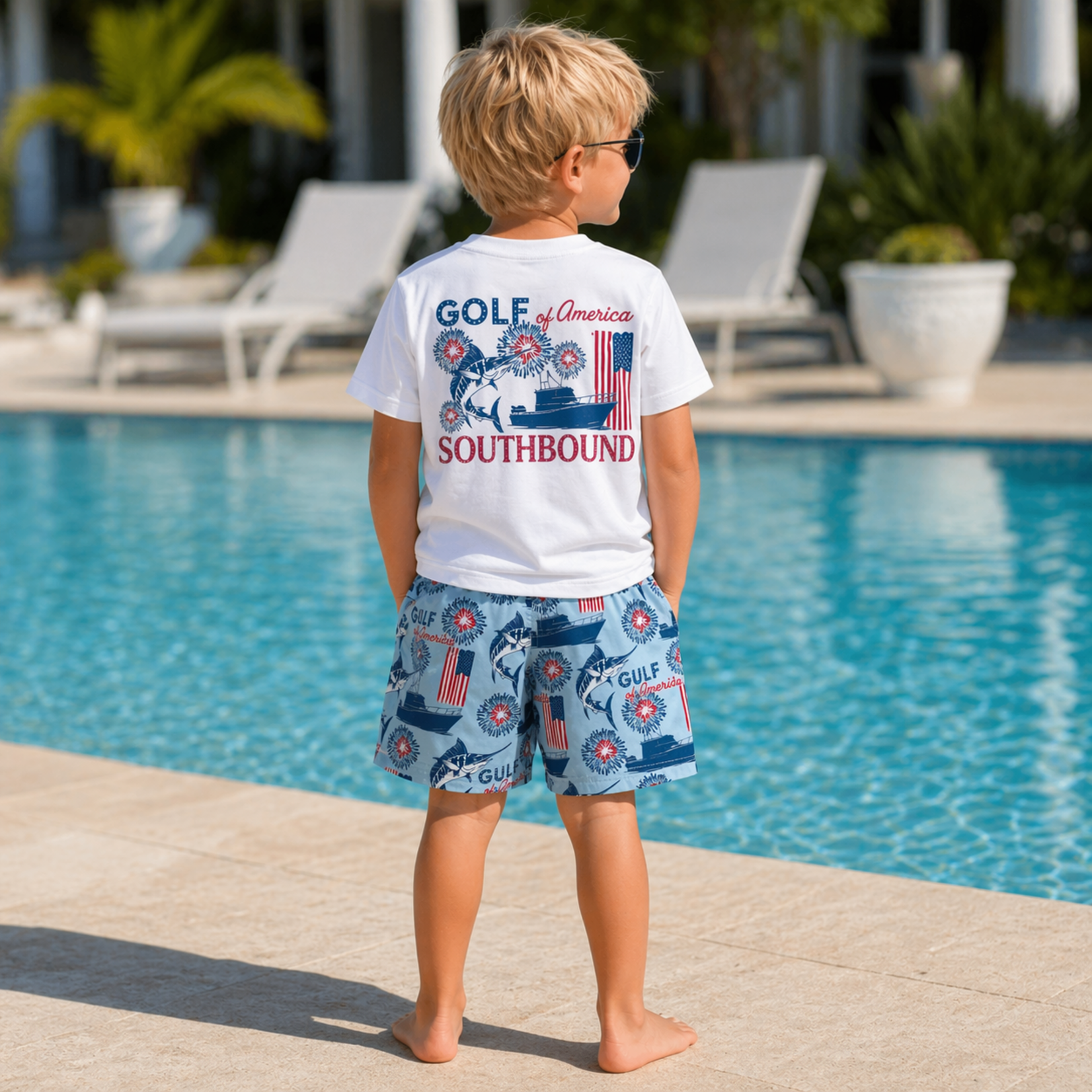 SouthBound Gulf of America Swim Trunks