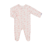 Coccoli Pink Floral Bamboo Footie (Size NB)