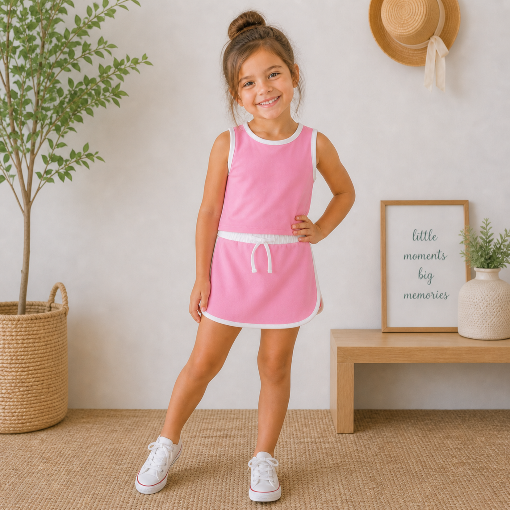 Millie Jay Pink & White Aria Skort Set
