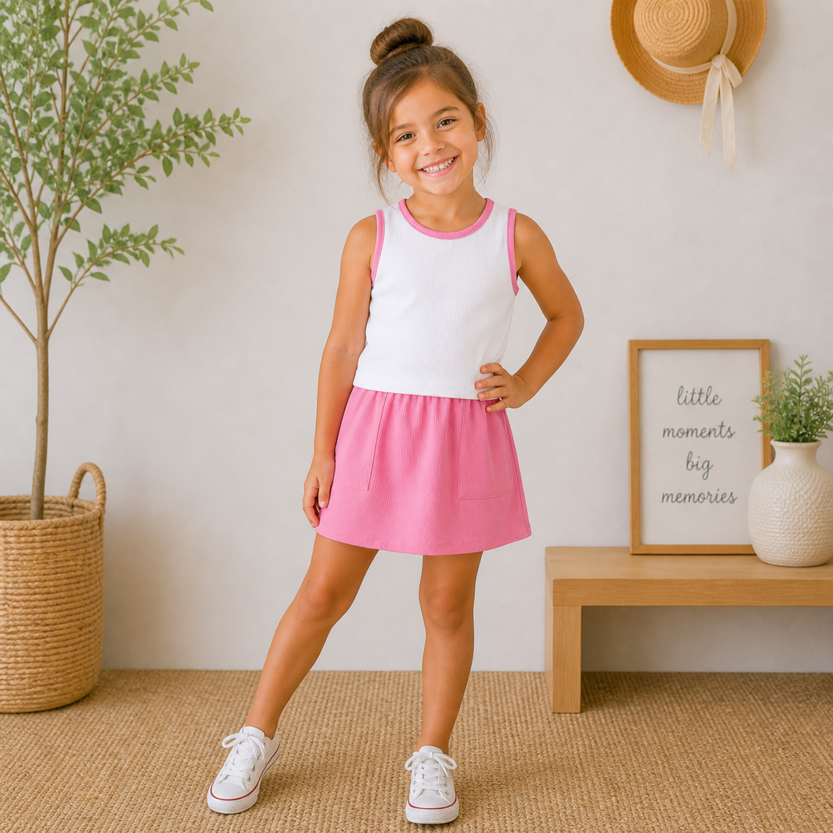 Emma Jean Pink & White Elena Skort Set