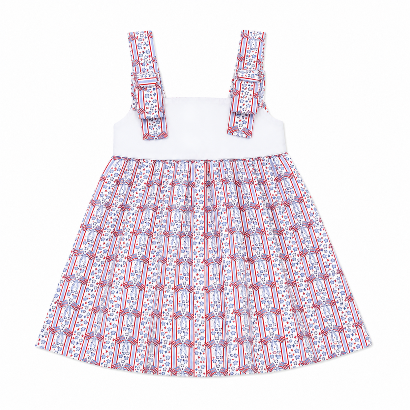 Sweet Dreams Patriotic Print Bow Dress