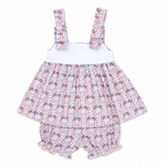 Sweet Dreams Patriotic Print Bow Bloomer Set