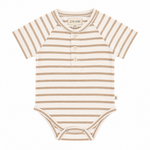 Me & Henry Beige White Raglan Onesie