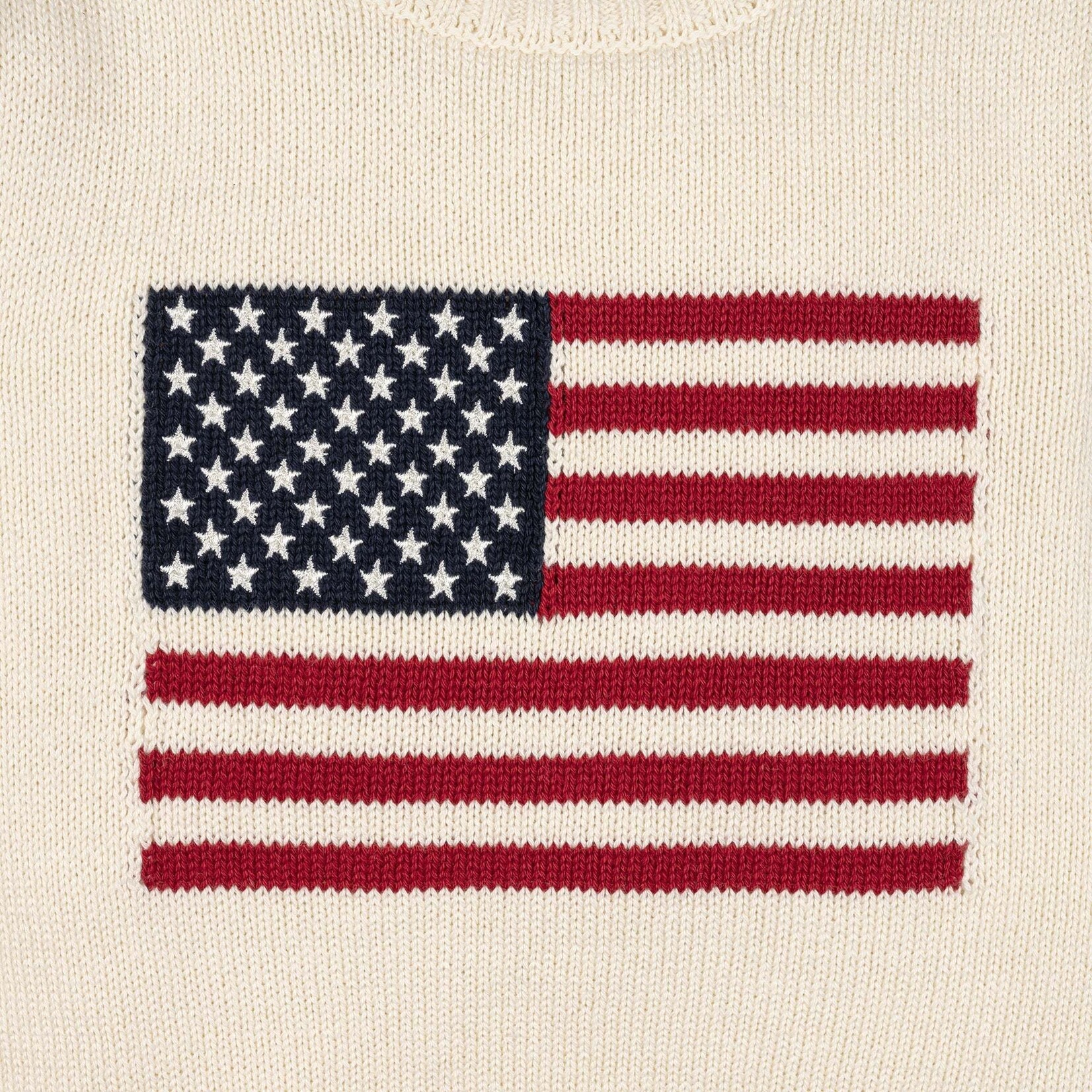 Hope & Henry Ivory Crewneck Flag Sweater