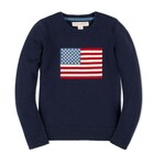 Hope & Henry Navy Crewneck Flag Sweater