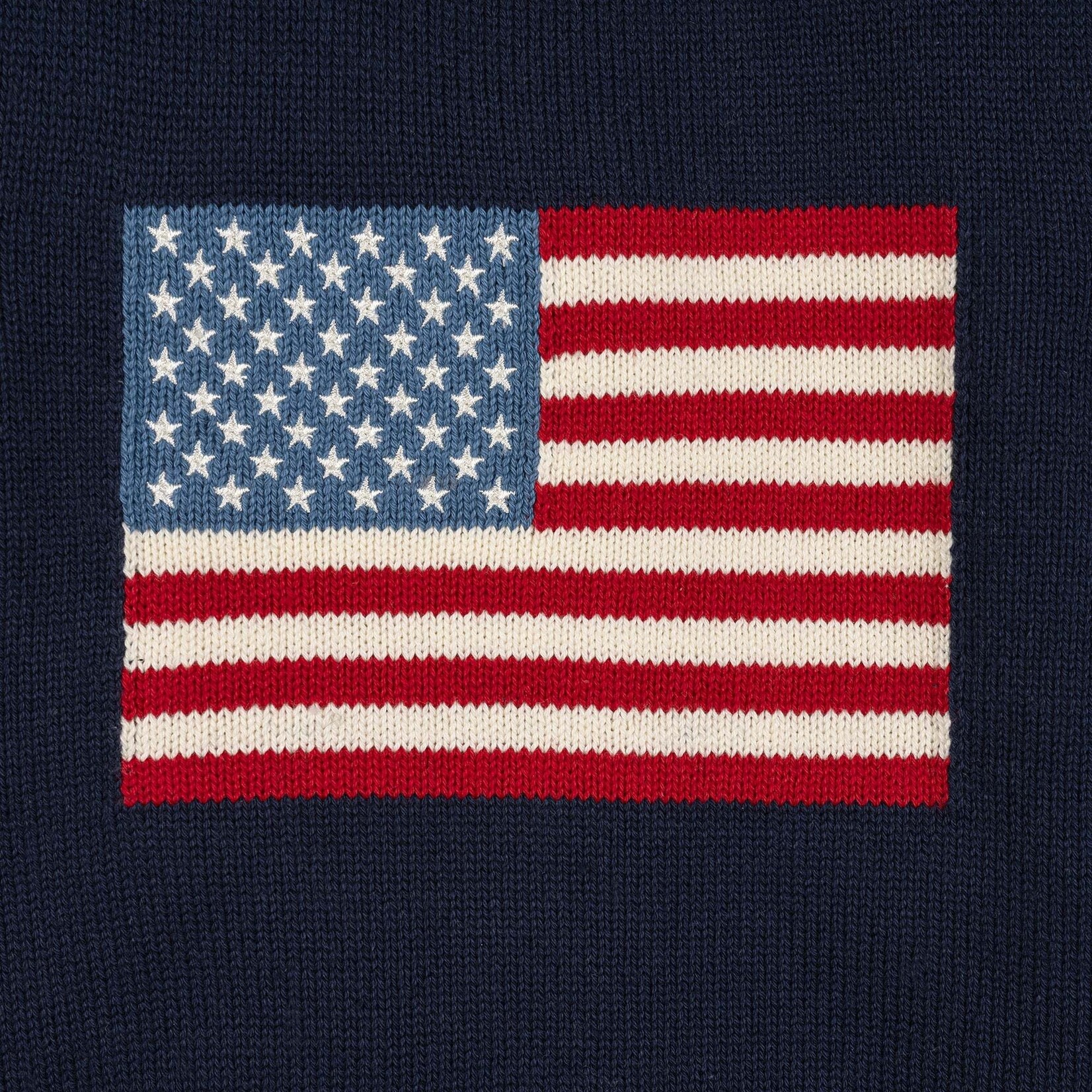 Hope & Henry Navy Crewneck Flag Sweater