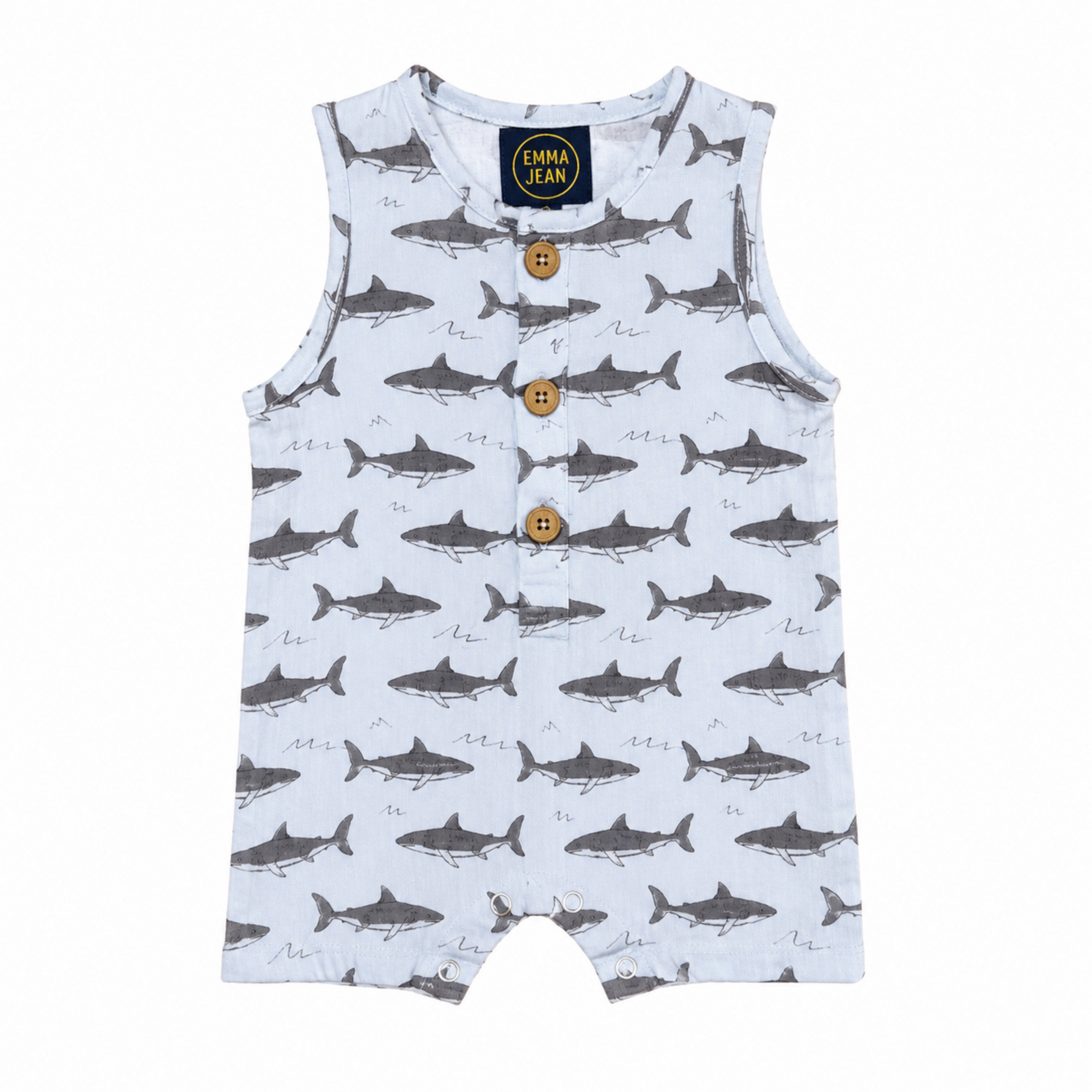 Emma Jean Shark Boys Romper