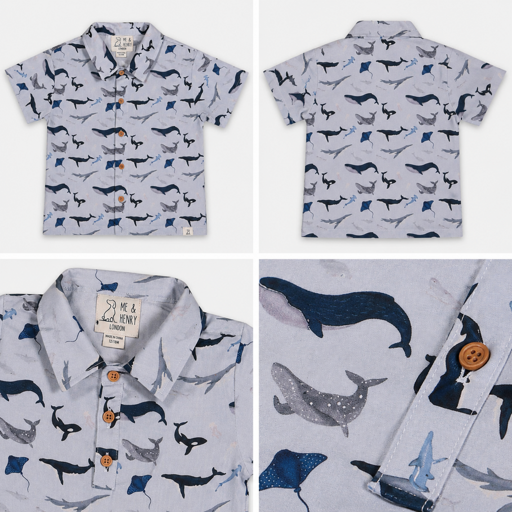 Me & Henry Blue Whale Maui Shirt