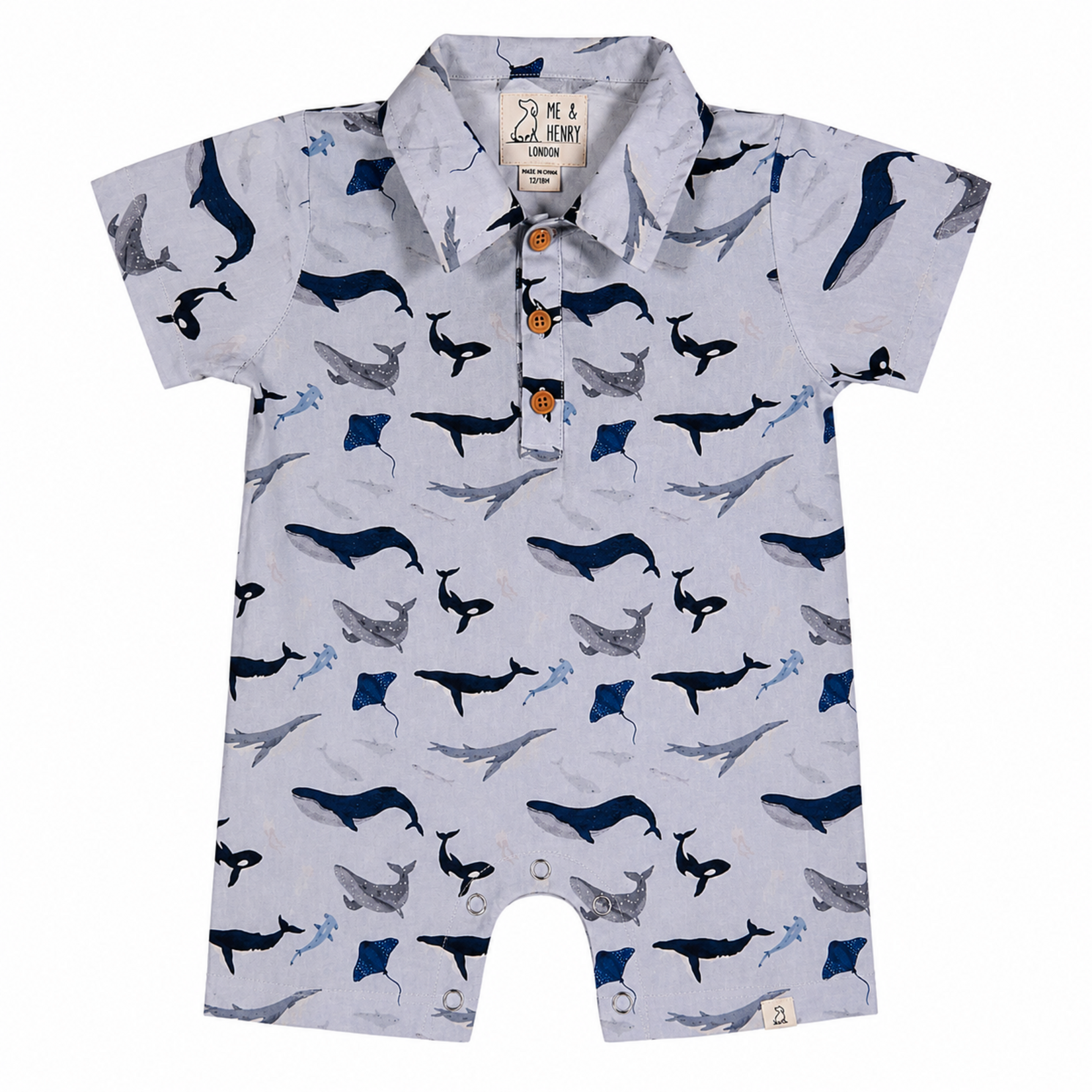 Me & Henry Blue Whale Molokai Romper