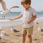 Me & Henry Grey Seagulls Maui Shirt