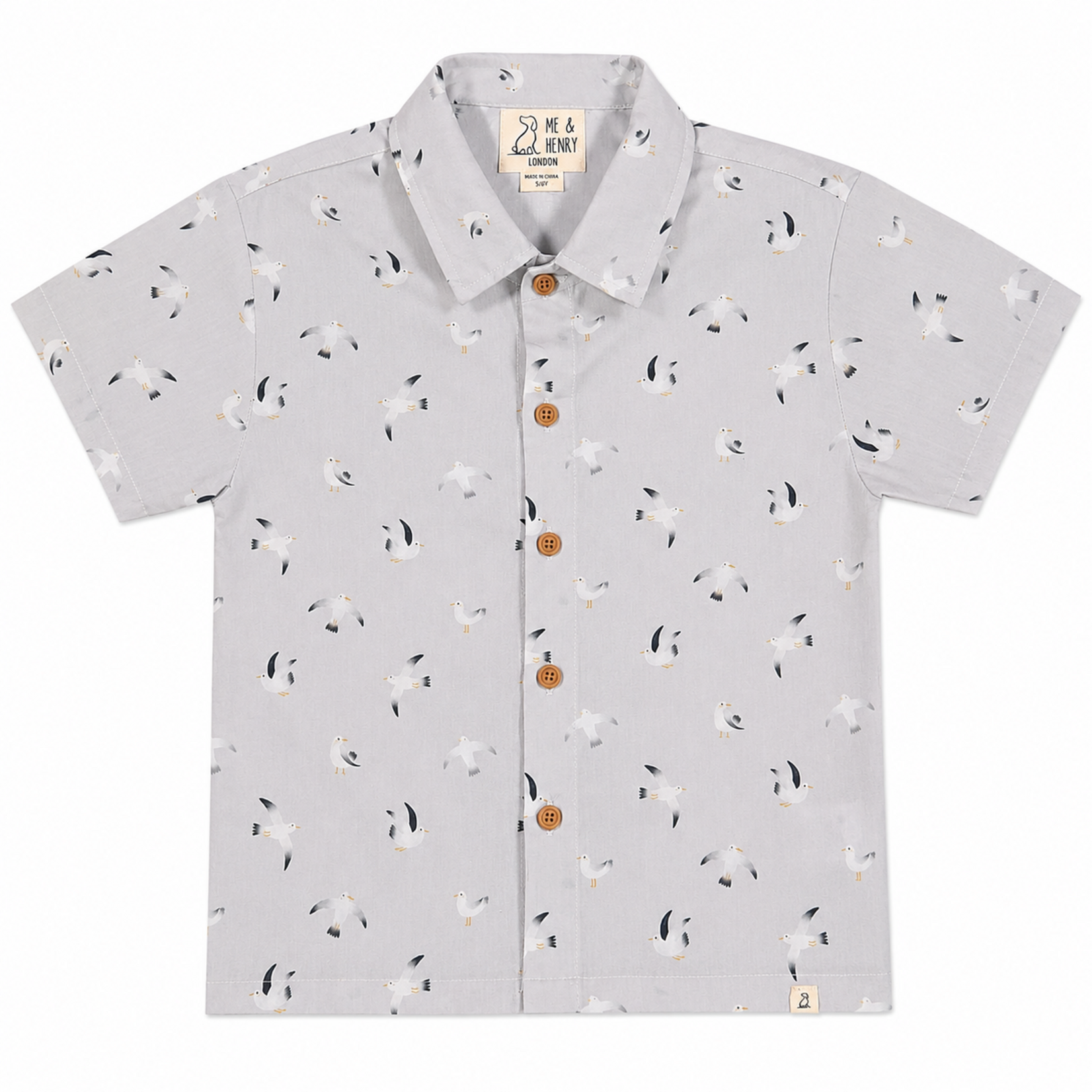 Me & Henry Grey Seagulls Maui Shirt