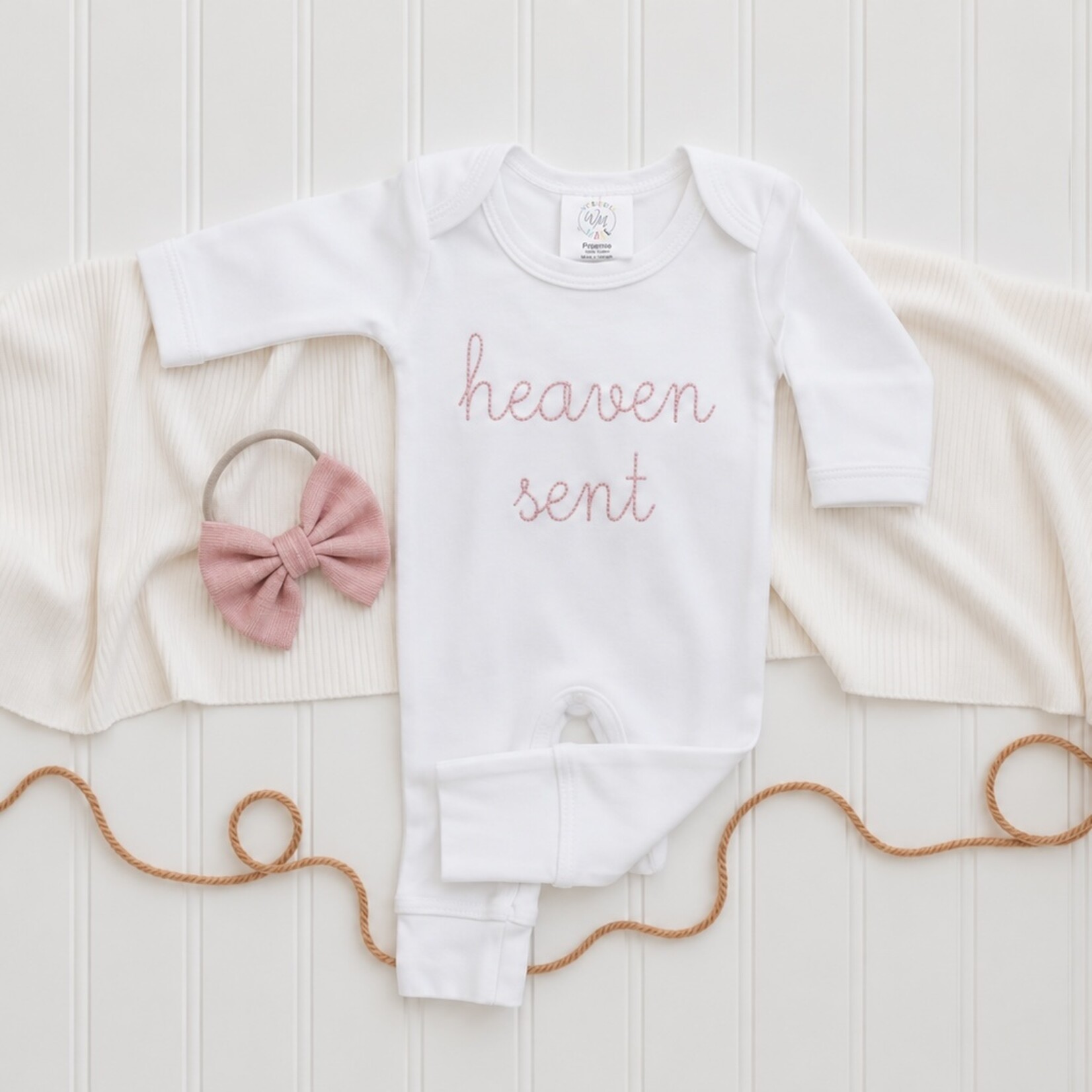 Wonderfully Made Pink Heaven Sent Romper & Bow