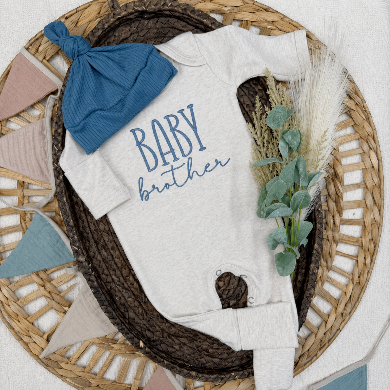 Wonderfully Made Baby Brother Newborn Romper & Hat