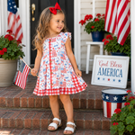 Clover Cottage American Plaid Bows Dress