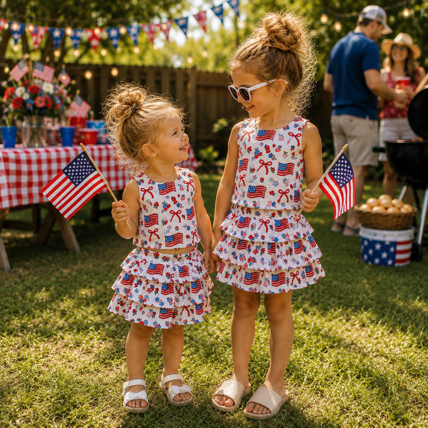 Clover Cottage Red White & Bows Skort Set