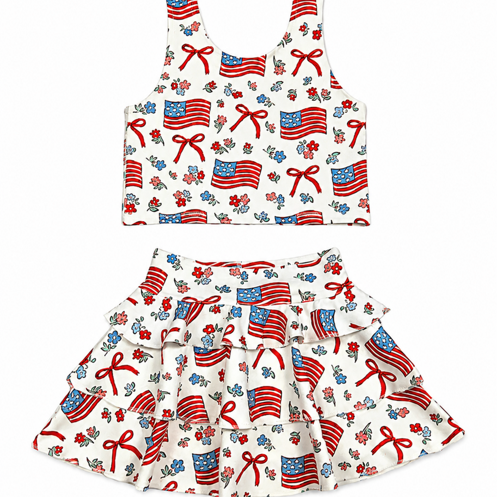 Clover Cottage Red White & Bows Skort Set