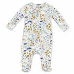Blue & Gold Floral Footie