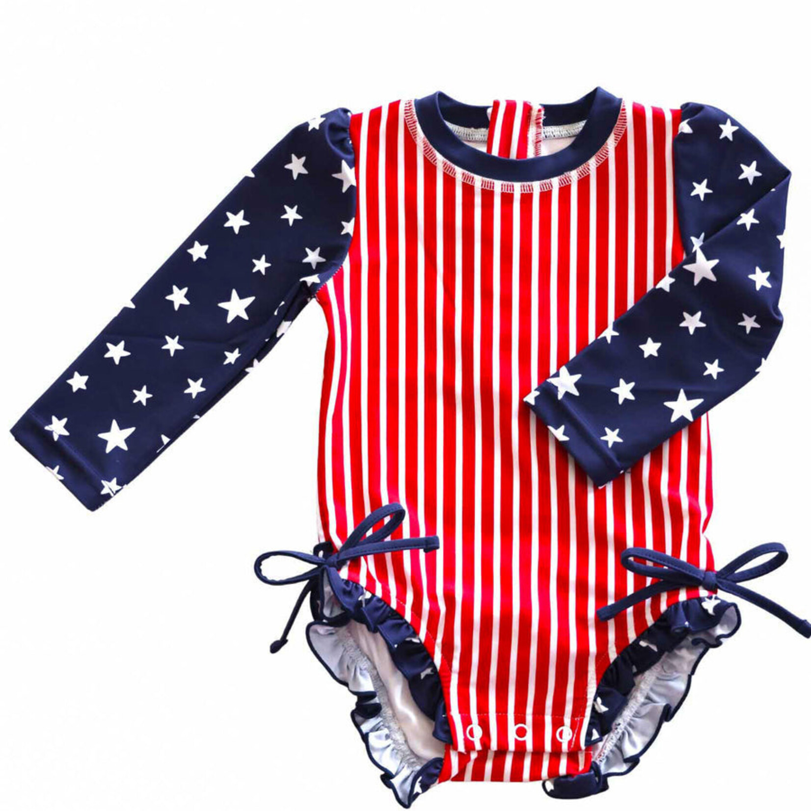 Caden Lane Girls Stars & Stripes Rash Guard Swim