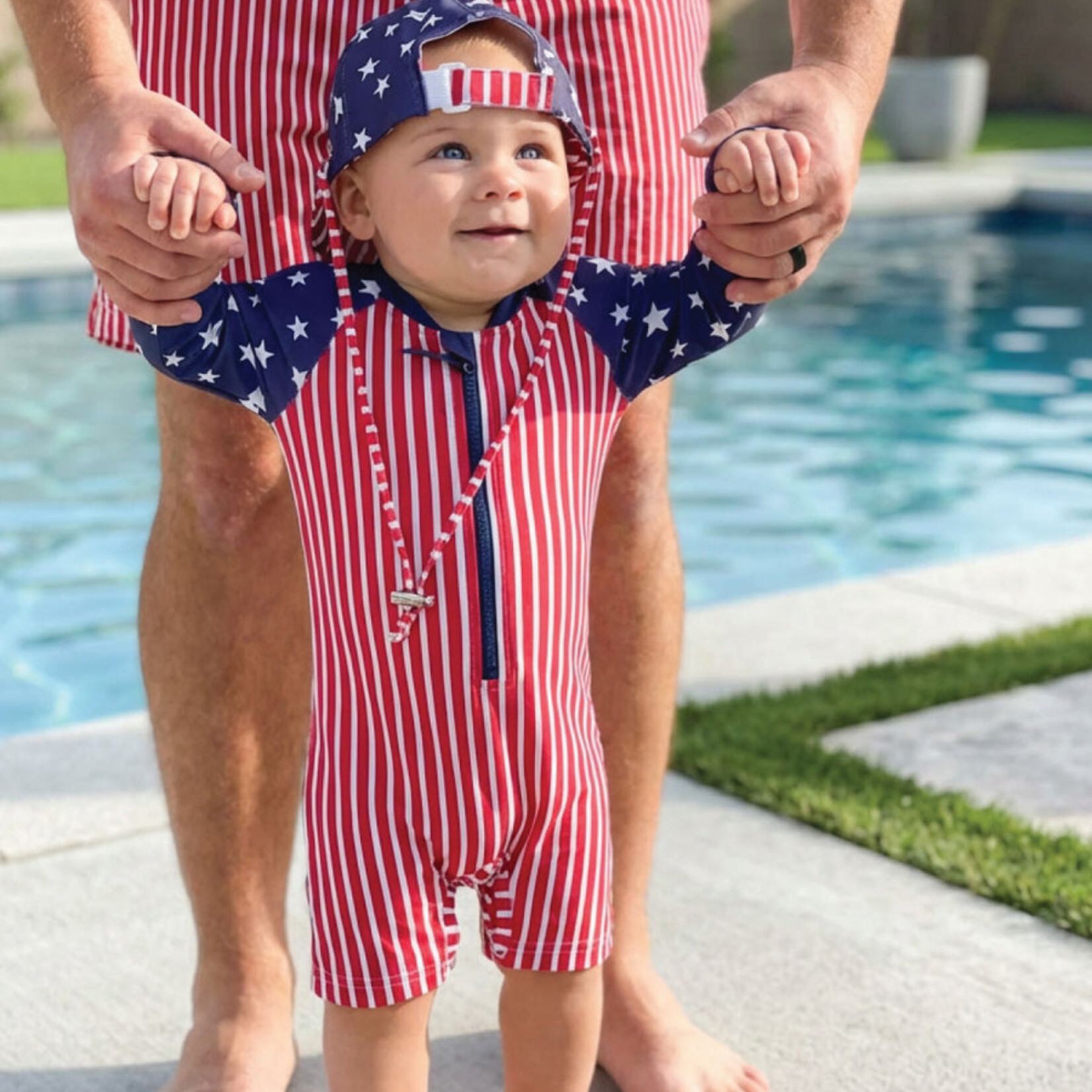 Caden Lane Men's Stars & Stripes Swim Trunks