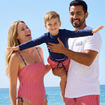 Caden Lane Navy Long Sleeve Rash Guard Swim Top (In-Store Only)