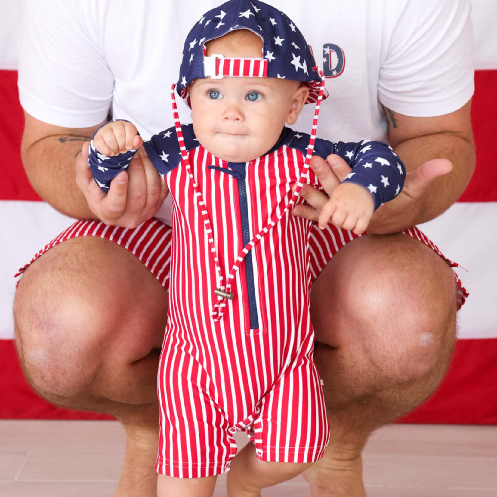 Caden Lane Boys Stars & Stripes Rash Guard Swim