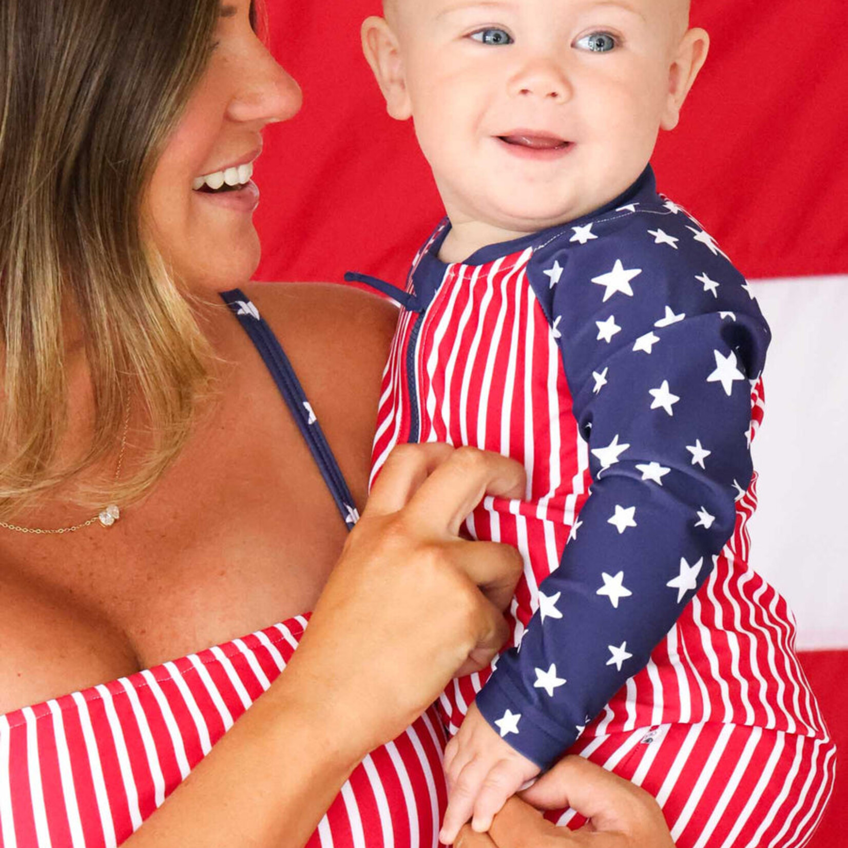 Caden Lane Boys Stars & Stripes Rash Guard Swim