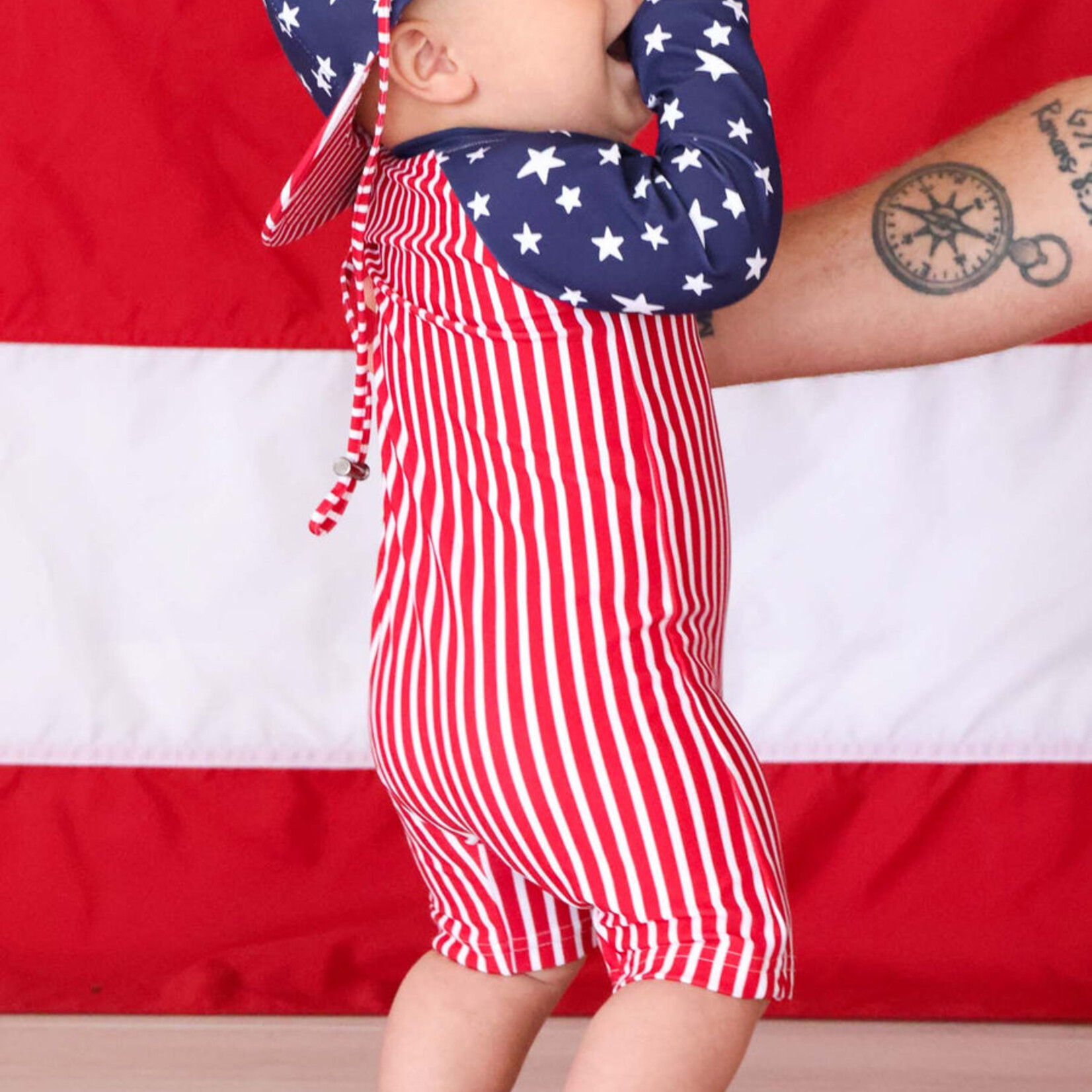 Caden Lane Boys Stars & Stripes Rash Guard Swim