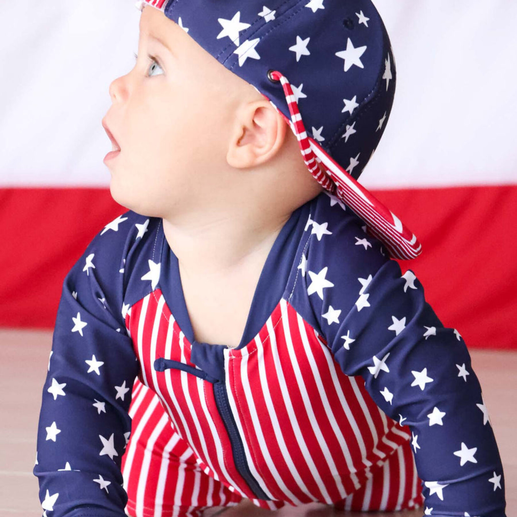 Caden Lane Boys Stars & Stripes Rash Guard Swim