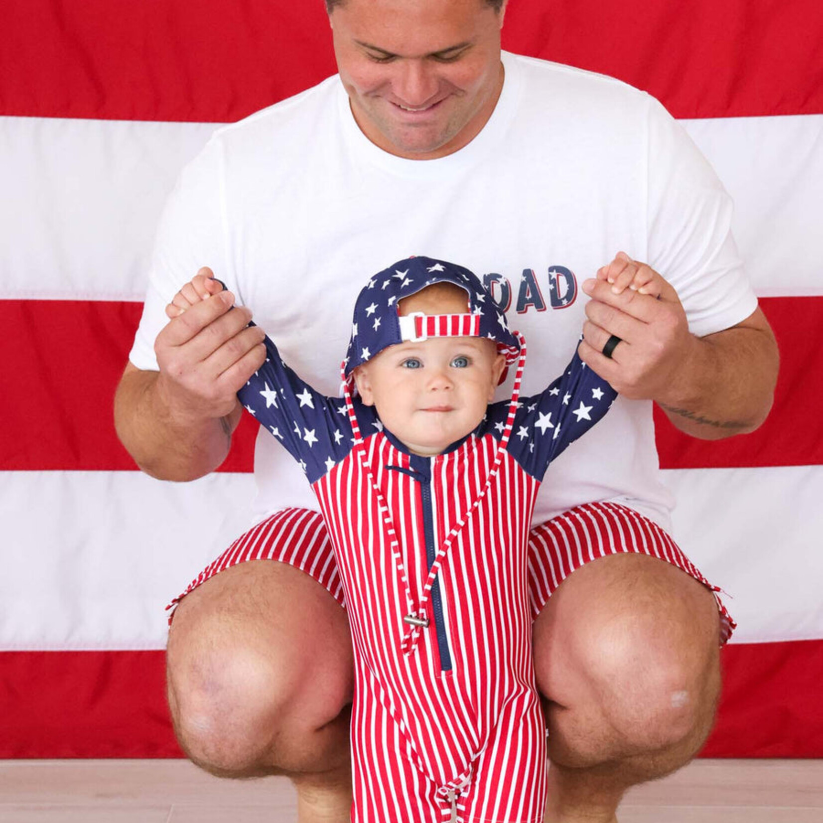 Caden Lane Boys Stars & Stripes Rash Guard Swim
