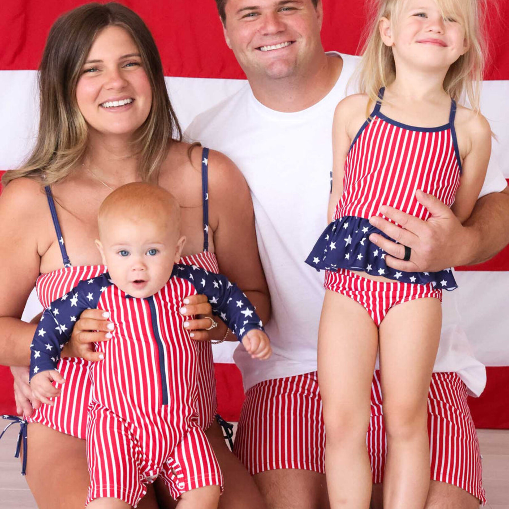 Caden Lane Boys Stars & Stripes Rash Guard Swim