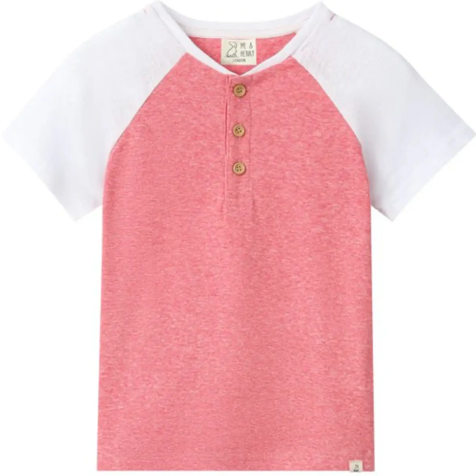 Me & Henry Heathered Red Beacon Raglan Henley