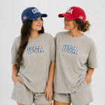 Little One Shop Women's Gray USA Slouchy Set