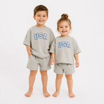 Little One Shop Gray USA Slouchy Set