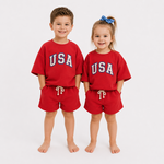 Little One Shop Red USA Slouchy Set