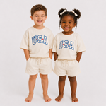 Little One Shop White USA Slouchy Set